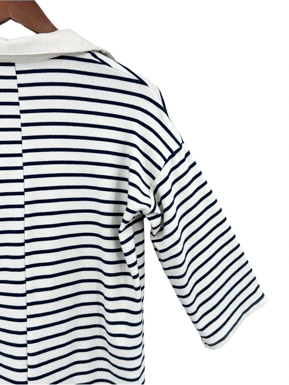TUCKERNUCK Dress Ashton Knit Polo Stripe Preppy Nautical Blue Cream